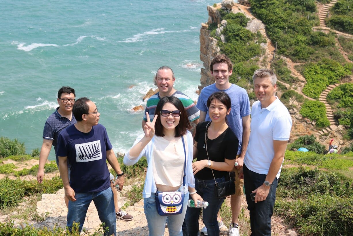 GPD and D'Addario team hiking in China