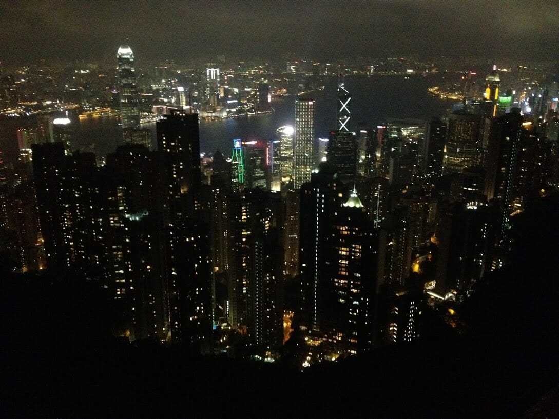 hong kong skyline at night