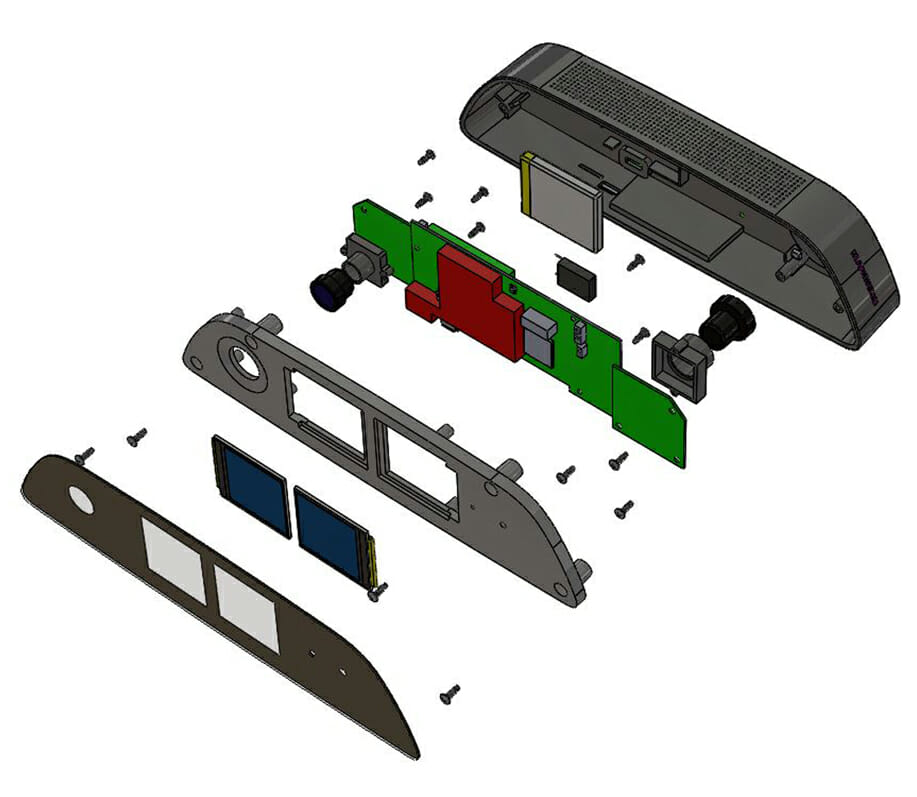 raven connected car mechanical design exploded view