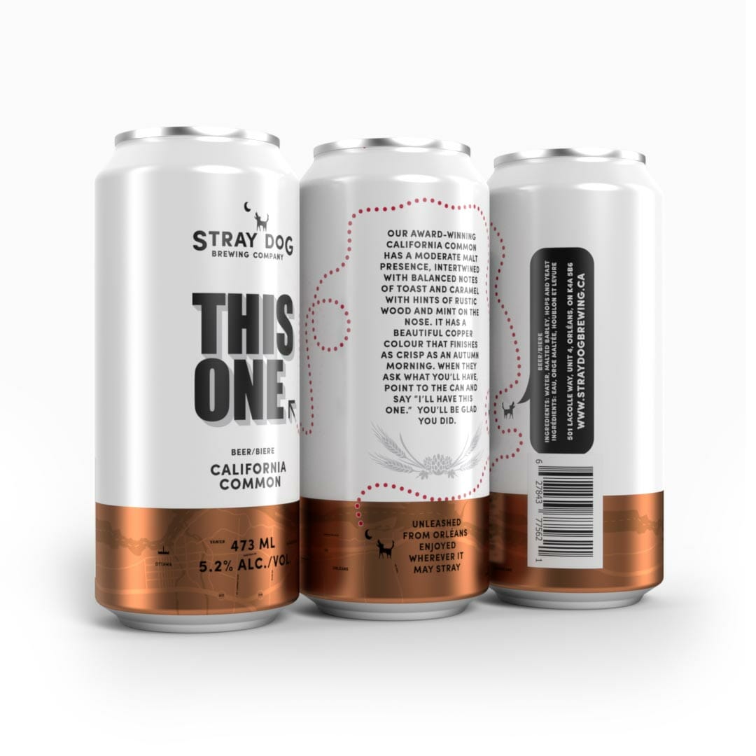 Stray Dog Brewing beer can graphic design