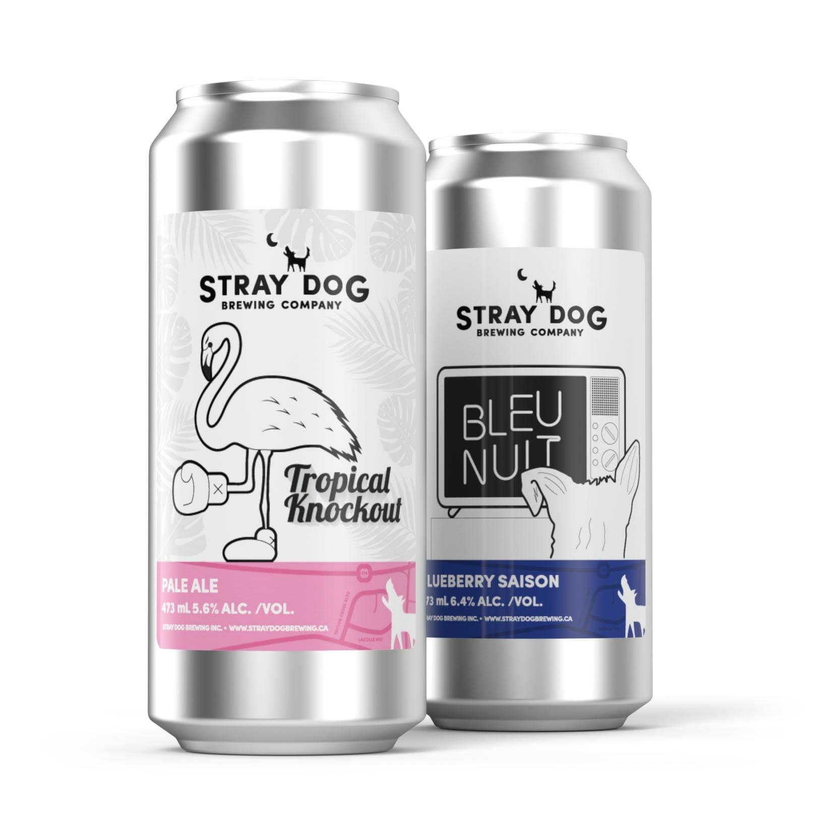 Stray Dog Brewing beer can graphic design