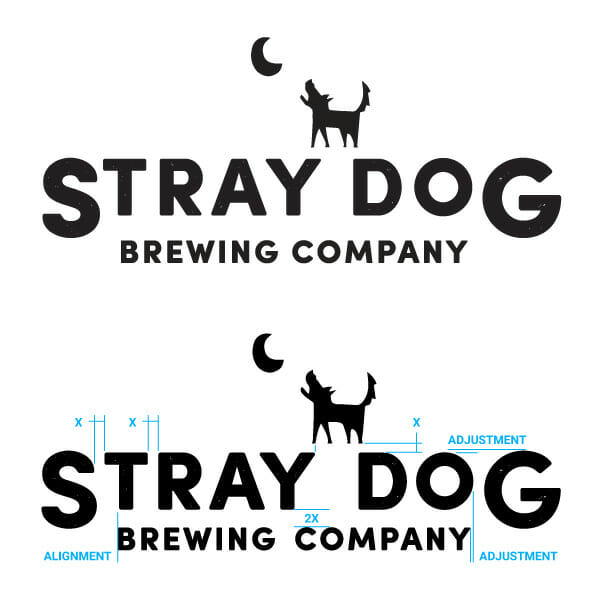 Stray Dog logo graphic design refinement