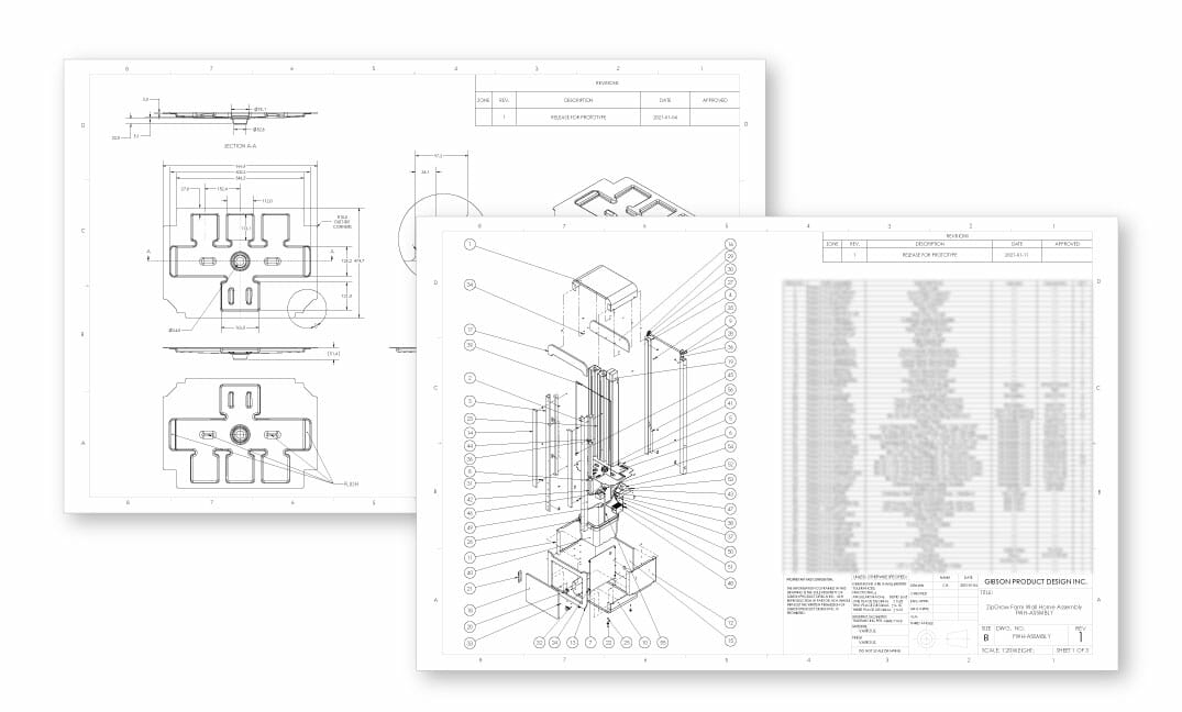 ZipGarden Technical Drawings for Manufacturing