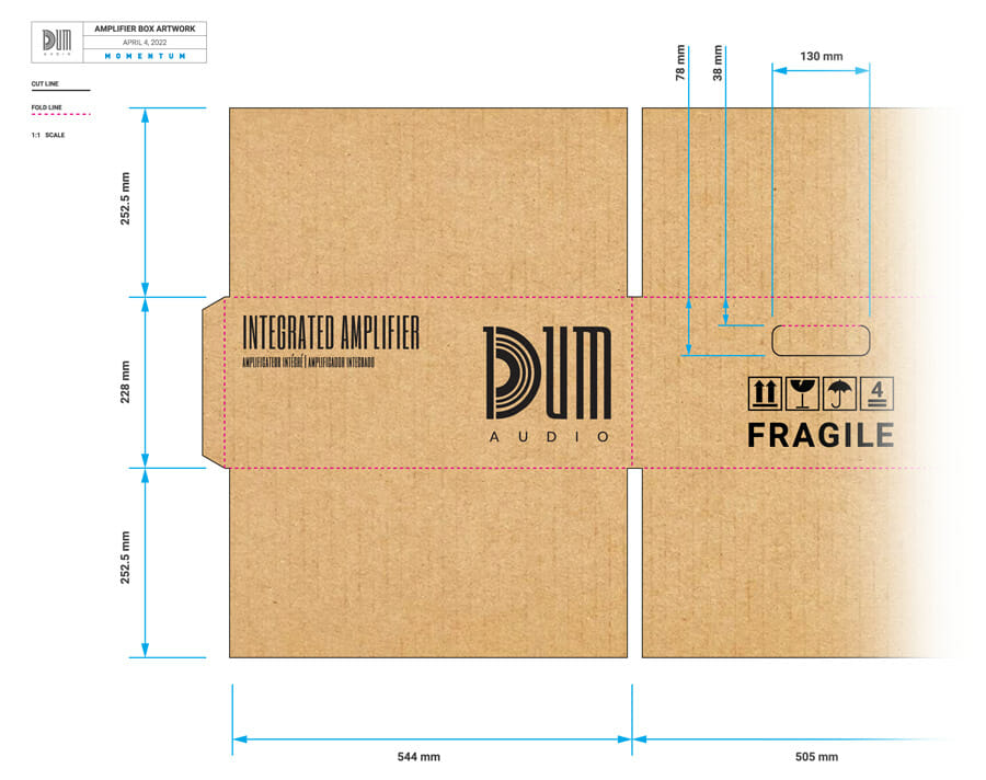 Dum Audio Cardboard Box Diecut